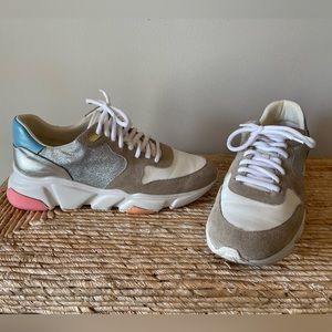 Glitter and Suede Carrano Chunky Sneakers